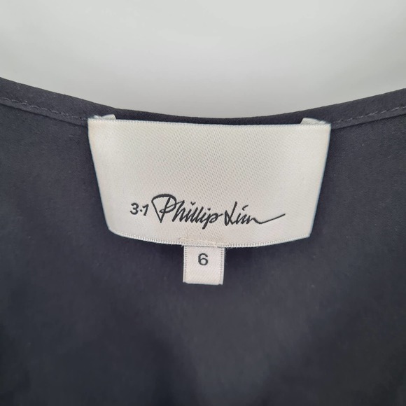 3.1 Phillip Lim Dress Black Fit And Flare Spaghetti Strap Silk Womens 6 - Picture 2 of 4